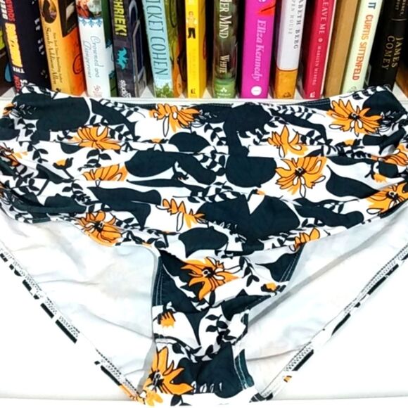 MARIGOLD & FOREST GREEN RUCHED HIGH WAIST BIKINI BOTTOMS SIZE XL NWOT - Picture 8 of 10